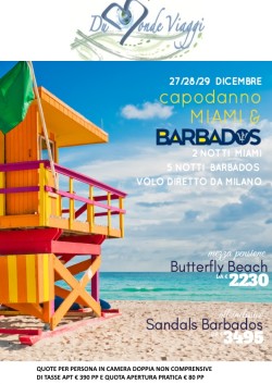 Capodanno a Miami e Barbados con volo diretto da Milano