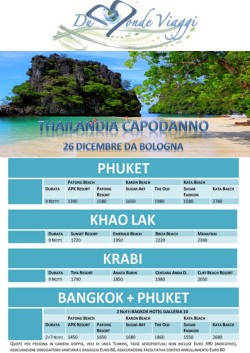 Capodanno in THAILANDIA partenza 26 Dicembre da Bologna