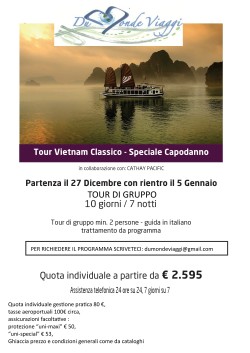 Capodanno in VIETNAM con tour di gruppo