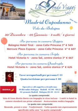 Capodanno a Madrid. Volo da Bologna