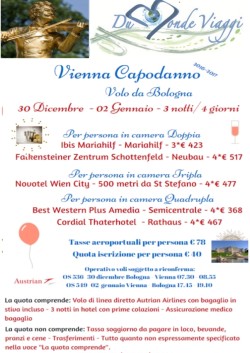 Capodanno a Vienna . Partenza volo da Bologna